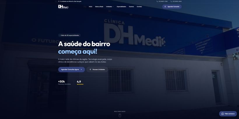 Site da Clínica DH Med